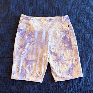 Marika Lavender and White athletic shorts